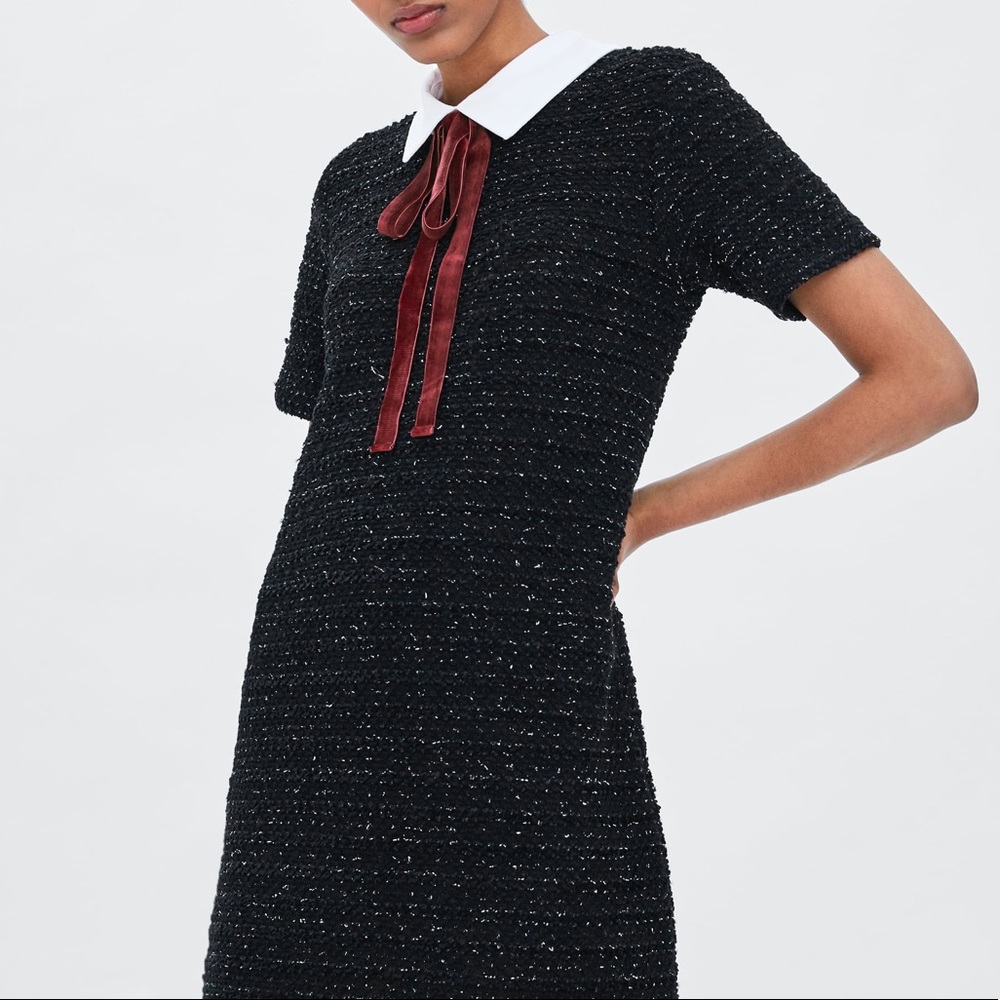 *New w/ tags* Zara Black Dress w/ velvet ribbon